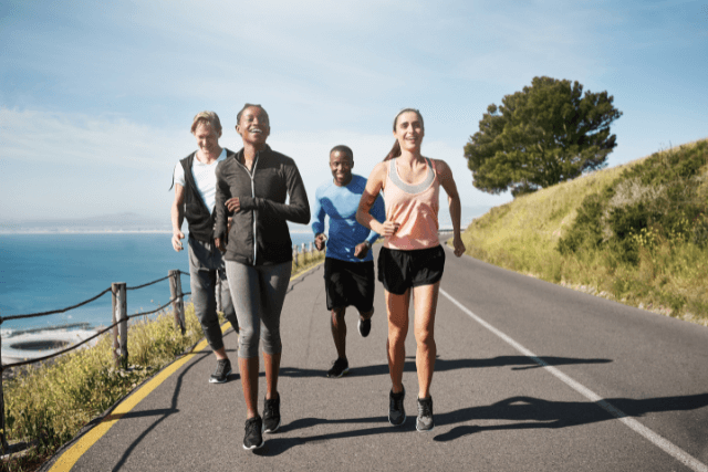 People exercising to promote health and prevent recurrence.