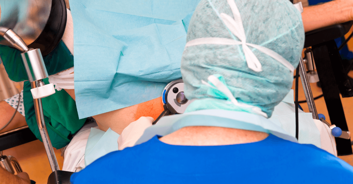 Laser hemorrhoid surgery procedure being performed for piles relief.